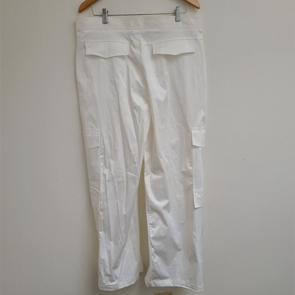 ZARA SATIN EFFECT CARGO Wide Leg White PANTS women’s size small - Picture 7 of 7
